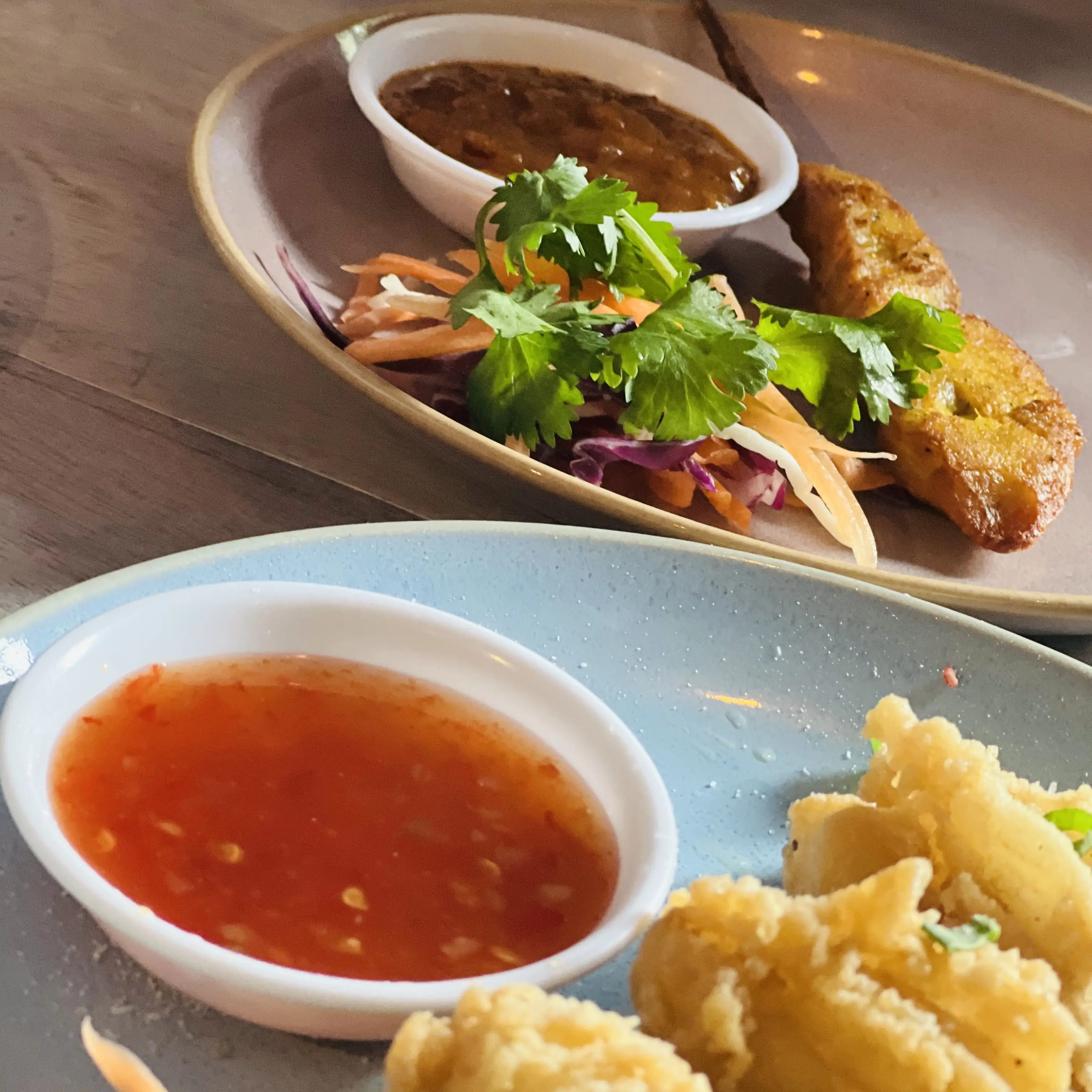 Thai starters with dipping sauces